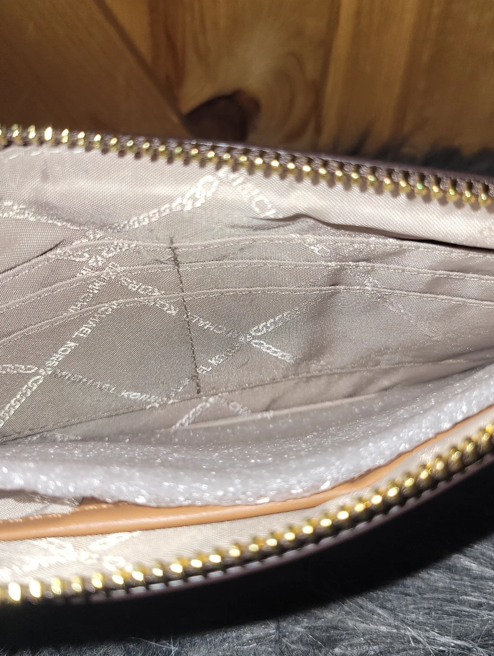 Michael Korsjet Set  Brown Logo Wristlet